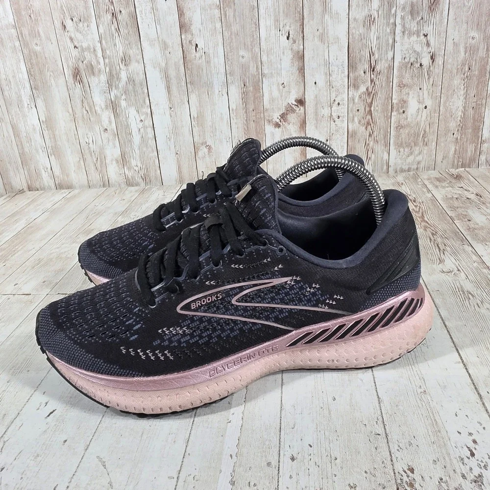 Brooks Glycerin GTS 19 Womens Running Shoes Black Rose Gold 1203441B074 Size 9